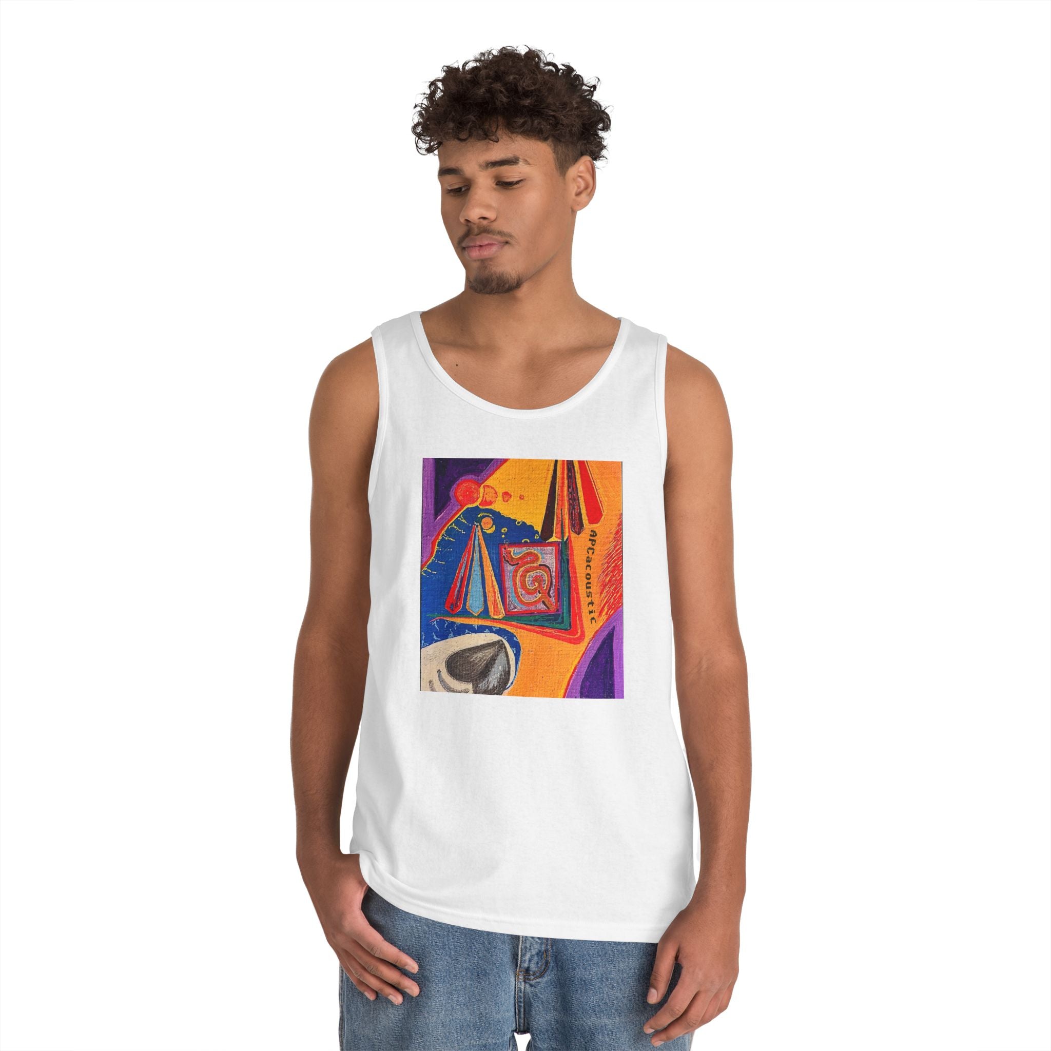 Colorful life, gray heart- tank top(APC original art)
